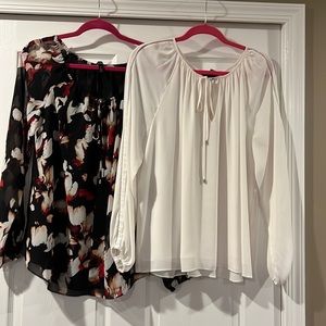 Lot of 2 White House black market blouses size 14 poet style